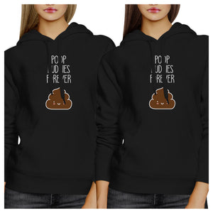 Poop Buddies BFF Matching Black Hoodies