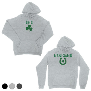 Shenanigans BFF Matching Hoodies Charcoal Grey Pullover Irish Gift