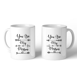 You Are My Person BFF Matching White Mugs