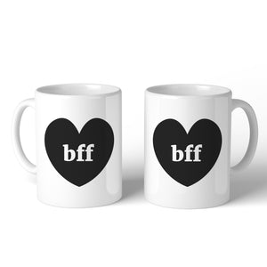 Bff Hearts BFF Matching White Mugs