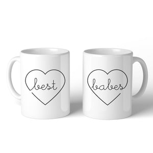 Best Babes BFF Matching White Mugs