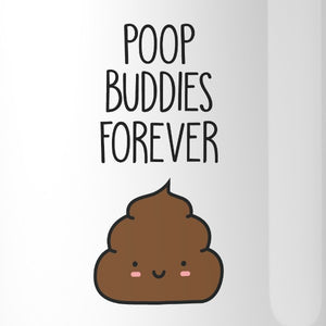 Poop Buddies BFF Matching White Mugs