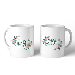 Big Little Floral BFF Matching Gift Coffee Mugs 11 Oz Perfect Gift