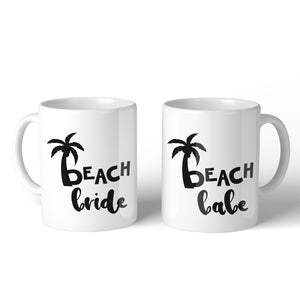 Beach Bride Babe Palm Tree BFF Matching Gift Coffee Mugs 11 Oz Gift