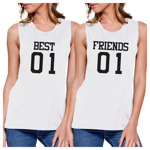 Best01 Friends01 BFF Matching Muscle Shirts Womens Tank