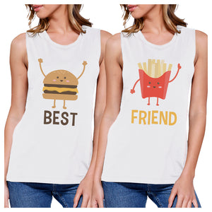 Hamburger And Fries BFF Matching Tank Tops Womens Cute Graphic Tank