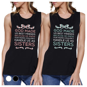 God Made Us BFF Matching Tank Tops Womens Cute Graphic Tanks Girt