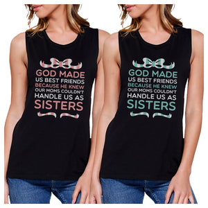 God Made Us BFF Matching Tank Tops Womens Cute Graphic Tanks Girt