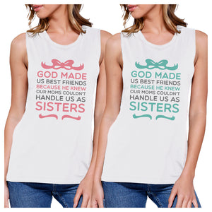 God Made Us BFF Matching Tank Tops Womens Cute Graphic Tanks Girt