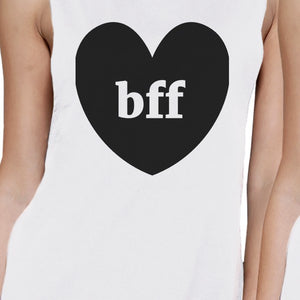 Bff Hearts BFF Matching White Muscle Tops