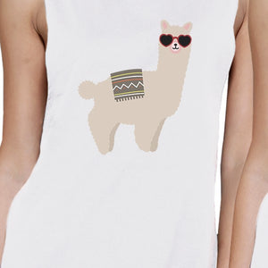 Llamas With Sunglasses BFF Matching White Muscle Tops