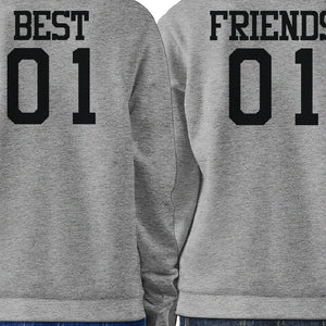 Best 01 And Friend 01 BFF Sweatshirts Friendship Matching Grey Fleece - 365INLOVE