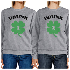 Drunk1 Drunk2 Funny Graphic Matching Sweatshirts For Best Friends - 365INLOVE