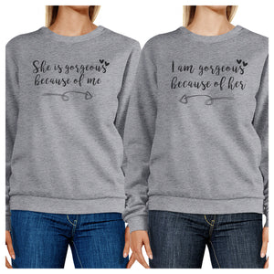 She Is Gorgeous Grey Funny Graphic Sweatshirts Mothers Day Gifts - 365INLOVE