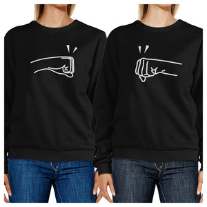 Fists Pound BFF Matching Black Sweatshirts