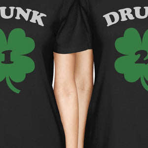 Drunk1 Drunk2 Women Black Funny BFF Marching Shirts St Patricks Day - 365INLOVE