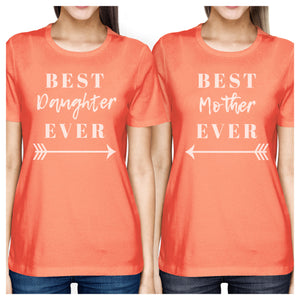 Best Daughter & Mother Ever Peach Womens Graphic T Shirts - 365INLOVE