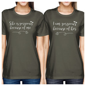 She Is Gorgeous Dark Grey Mom Daughter Matching Tops Gifts For Moms - 365INLOVE