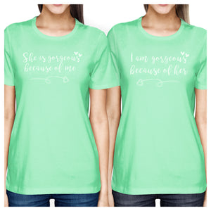 She Is Gorgeous Mint Funny Mother Daughter Graphic T Shirts For Her - 365INLOVE