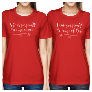 She Is Gorgeous Red Short Sleeve Matching Tee Cute Mothers Day Gift - 365INLOVE