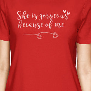 She Is Gorgeous Red Short Sleeve Matching Tee Cute Mothers Day Gift - 365INLOVE