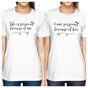 She Is Gorgeous White Womens Matching Shirts For Mom and Daughter - 365INLOVE