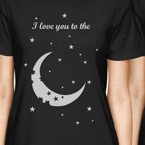 Moon And Back BFF Matching Shirts Womens Black Gift For Friends