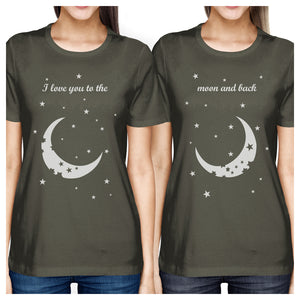 Moon And Back BFF Matching Shirts Womens Cool Grey Birthday Gifts