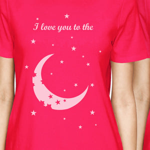 Moon And Back BFF Matching Shirts Womens Hot Pink Best Friend Gifts