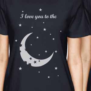 Moon And Back BFF Matching Shirts Womens Navy For Friends Birthday