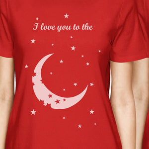 Moon And Back BFF Matching Shirts Womens Red Cute Gift For Girls