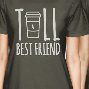 Tall Short Cup BFF Matching Shirts Womens Cool Grey Crewneck Tee