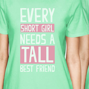 Tall Short Friend BFF Matching Shirts Womens Mint Teen Girls Gifts