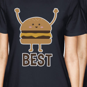 Hamburger And Fries BFF Matching Shirts Womens Navy For Teen Girls