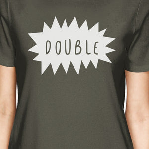 Double Trouble BFF Matching Dark Grey Shirts