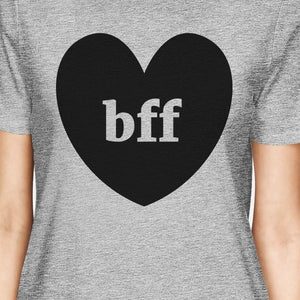 Bff Hearts BFF Matching Grey Shirts