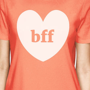 Bff Hearts BFF Matching Peach Shirts