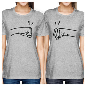 Fists Pound BFF Matching Grey Shirts