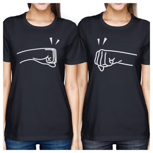 Fists Pound BFF Matching Navy Shirts