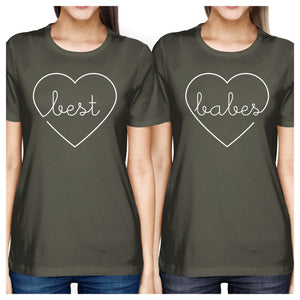 Best Babes BFF Matching Dark Grey Shirts