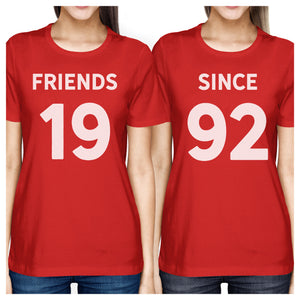 Friends Since Custom Years BFF Matching Red Shirts