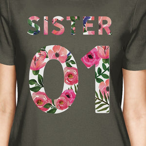 Sister 01 BFF Matching Dark Grey Shirts