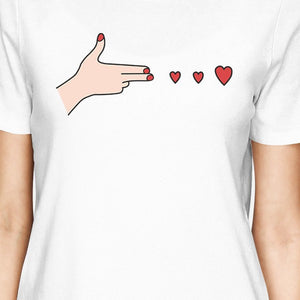 Gun Hands With Hearts BFF Matching White Shirts