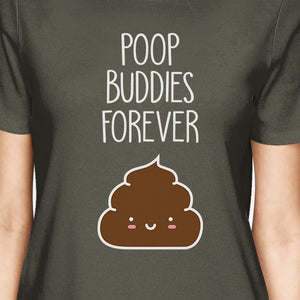 Poop Buddies BFF Matching Dark Grey Shirts