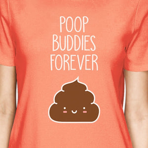 Poop Buddies BFF Matching Peach Shirts