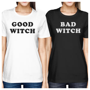 Good Witch Bad Witch BFF Matching White and Black Shirts