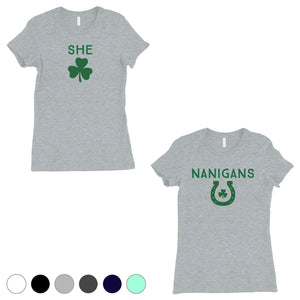 Shenanigans BFF Matching Shirts Womens Navy St Paddy's Day Outfit