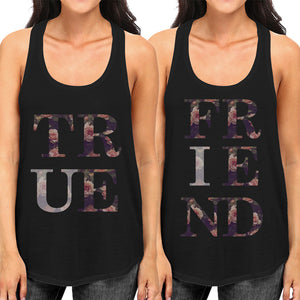 True Friend Floral Cute BFF Matching Tank Tops for Best Friends - 365INLOVE