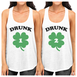 Drunk1 Drunk 2 Cute BFF Matching Tank Tops Pullover Funny Gift Idea - 365INLOVE