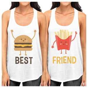 Hamburger And Fries Best Friend Gift Shirts Womens Cute Tank Tops